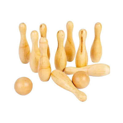 Bigjigs Wooden Bowling Set, 12dlg.
