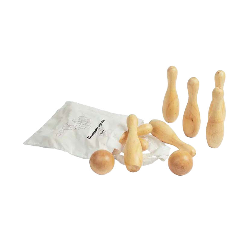 Set di bowling in legno Bigjigs, 12dlg.