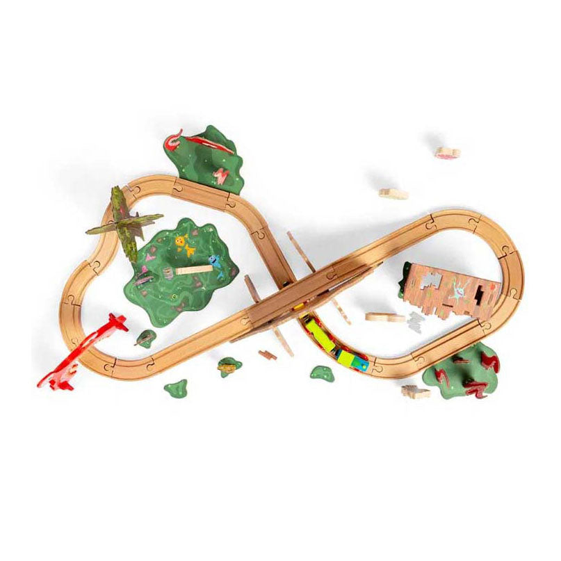 Bigjigs Wooden Monster Train set, 50dlg.
