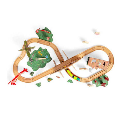Bigjigs Wooden Monster Train set, 50dlg.