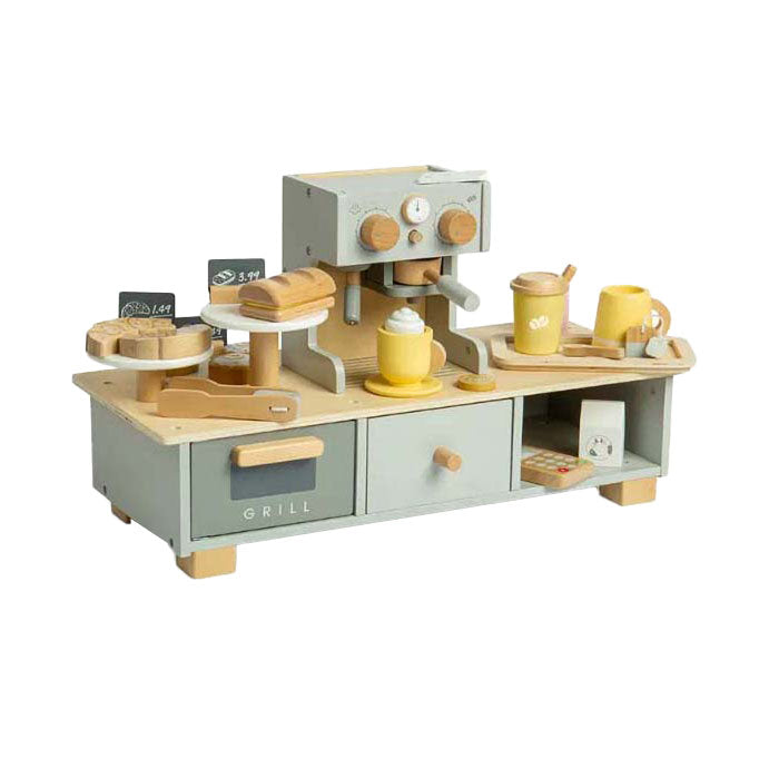 Bigjigs houten koffiecorner speelset, 32dlg.
