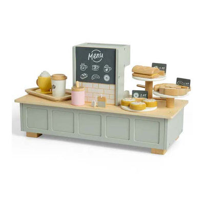 Set da gioco Bigjigs angolo caffè in legno, 32 pezzi.