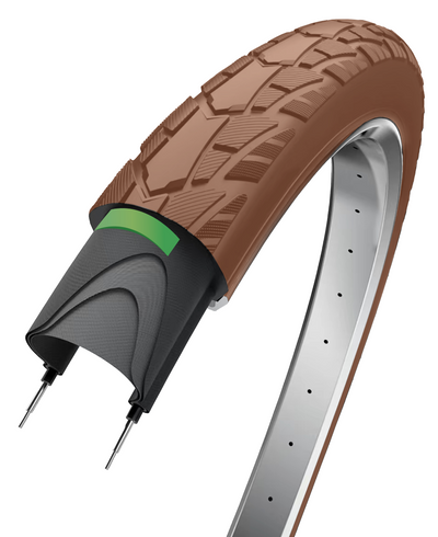 Edge buitenband performance protect 28 x 1.75 47-622 - bruin met reflectie