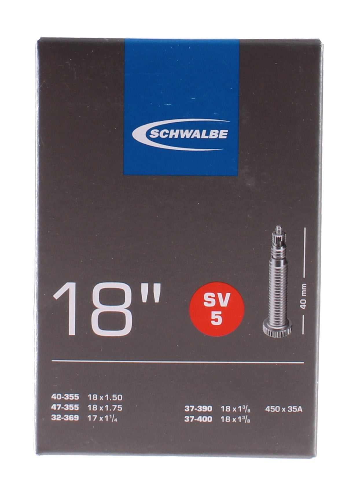 Schwalbe Inner Tube SV5 18 pollici 37 47-355-400 SV 40 mm