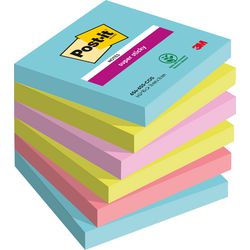 Notes post-it super adesivo 76x76mm confezione assortita da 6 pezzi 90 fogli