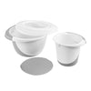Keeeper mengkommenset anti-slip met deksel en deegschraper 1,5l + 3,5l ø18x14cm ø27x15cm nordic grey