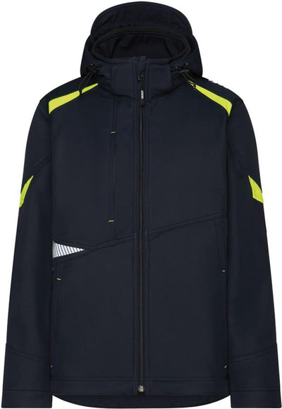 Dassy softshell kalama poliestere blu notte giallo fluorescente 3xl