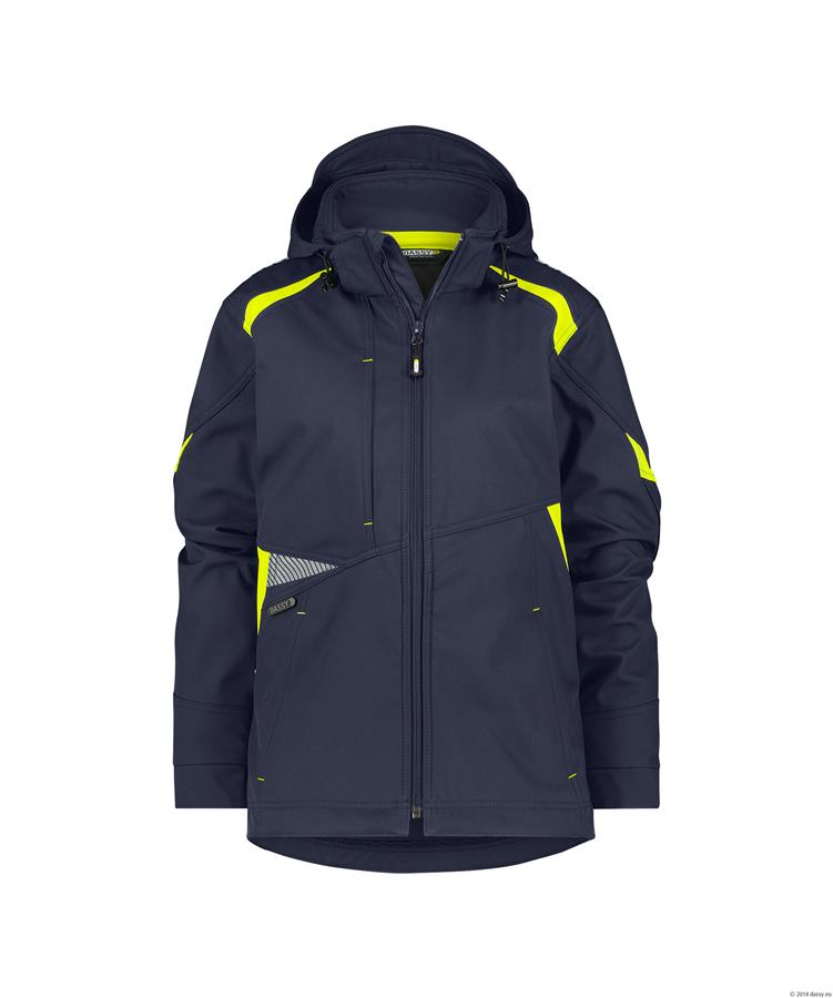 Dassy softshell kalama donna poliestere blu notte giallo fluorescente xs