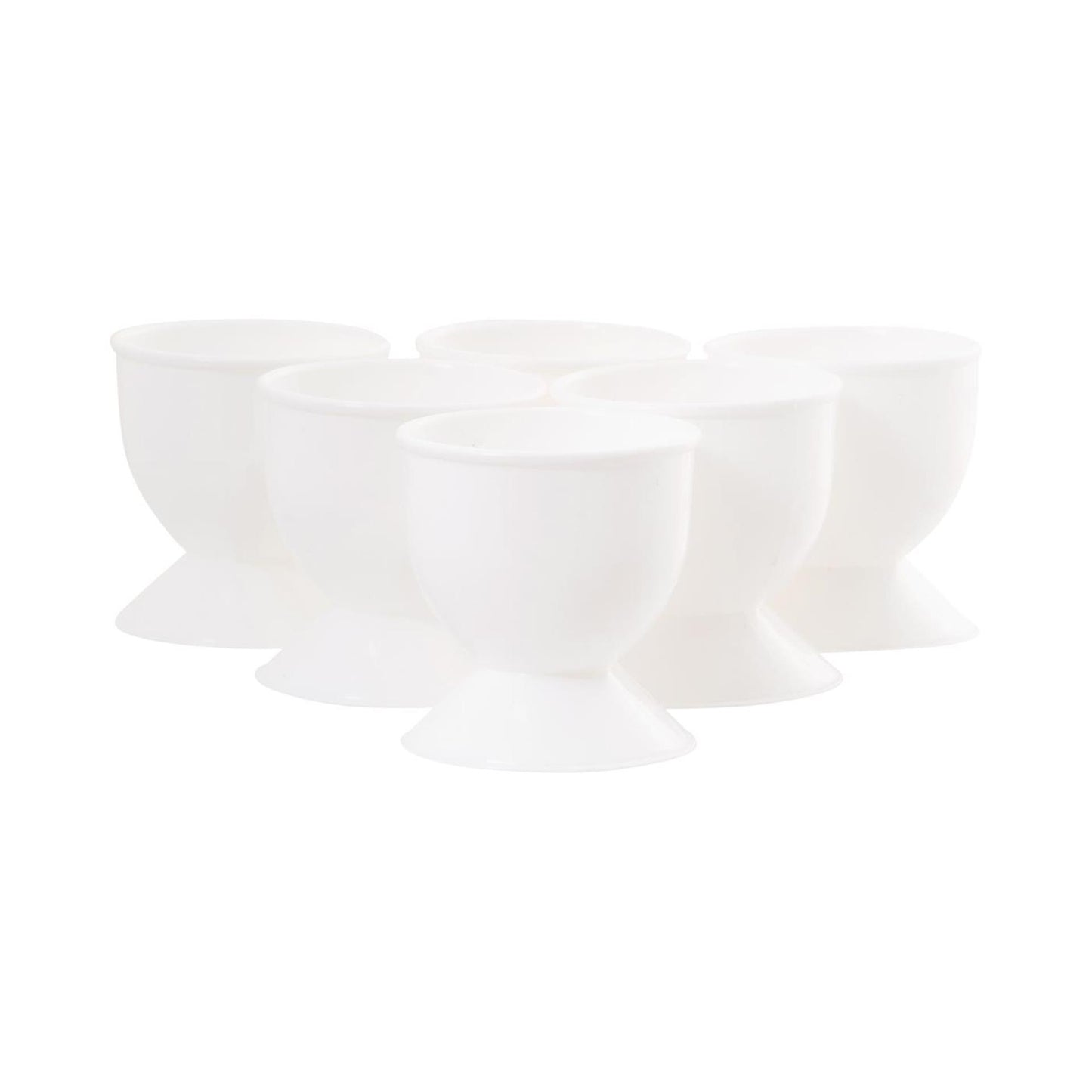 Set portauova in plastica da 6 pezzi bianchi
