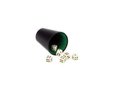 Taza de póquer Longfield 9 cm de cuero artificial negro
