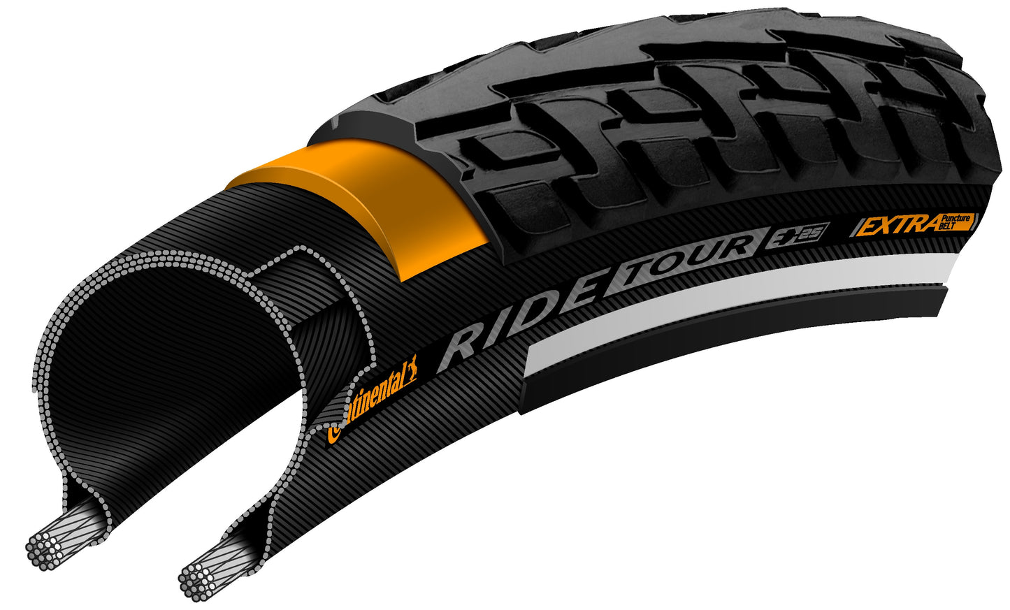 Continental Tire Ride Tour 32-622 (28x15 8x11 4) Black Reflection