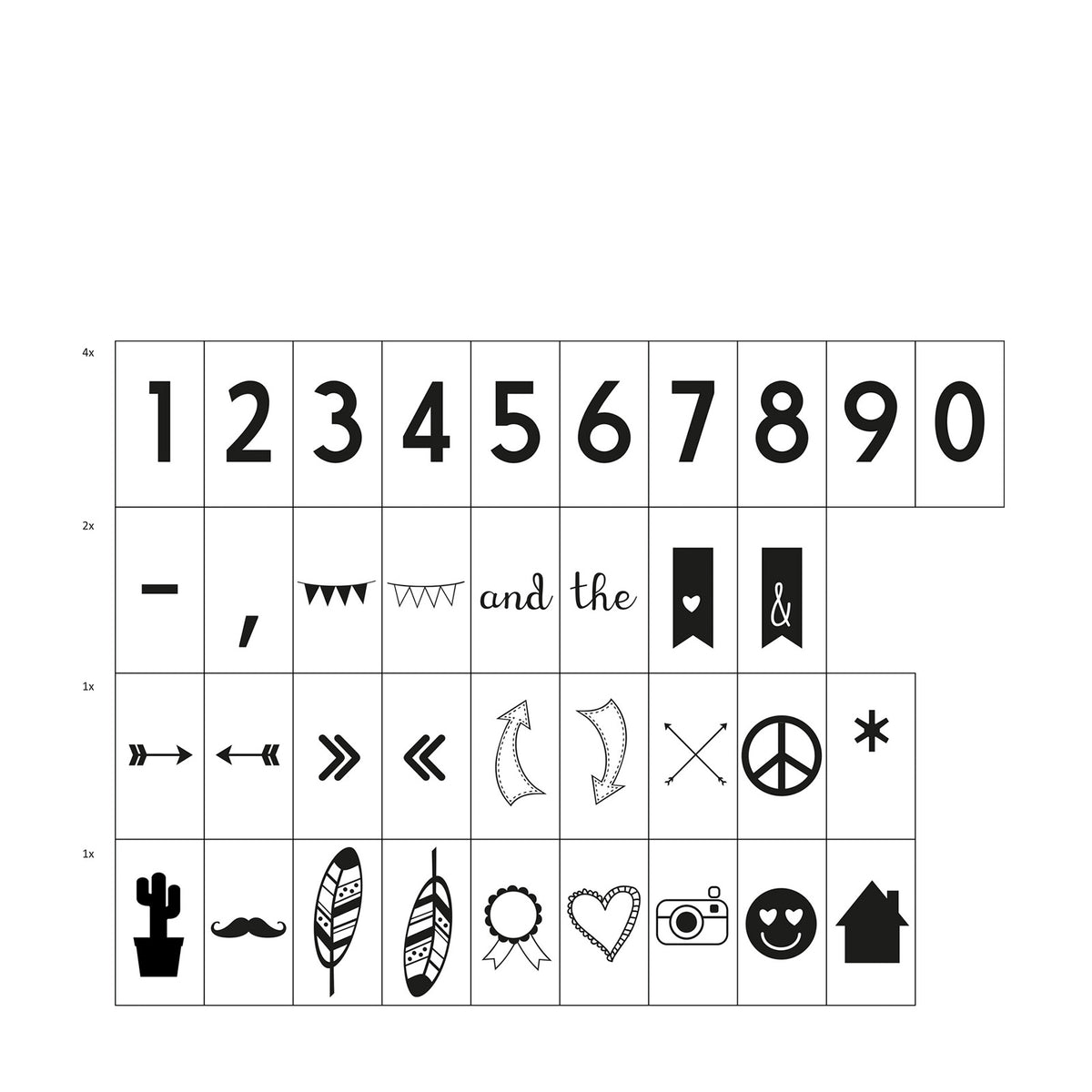 Vaessen creative • lichtbox funky symbols 74stuks