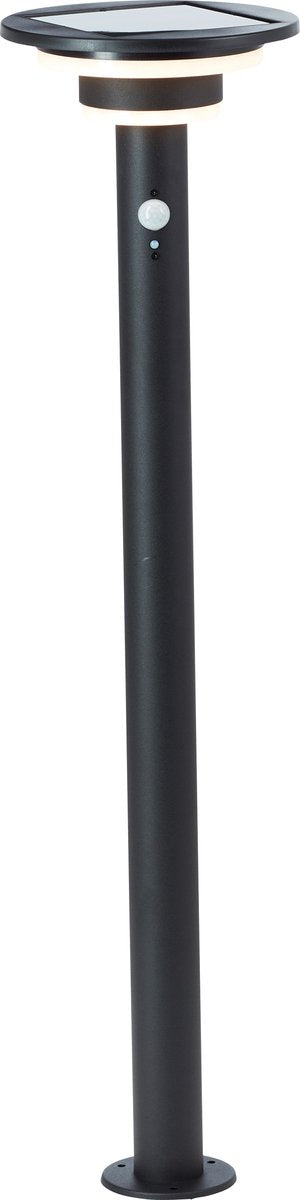 Brilliant garvina - lampada da esterno con piantana - altezza 85 cm - led 3w - solare - 430 lm - 3000k - ip44 - nero