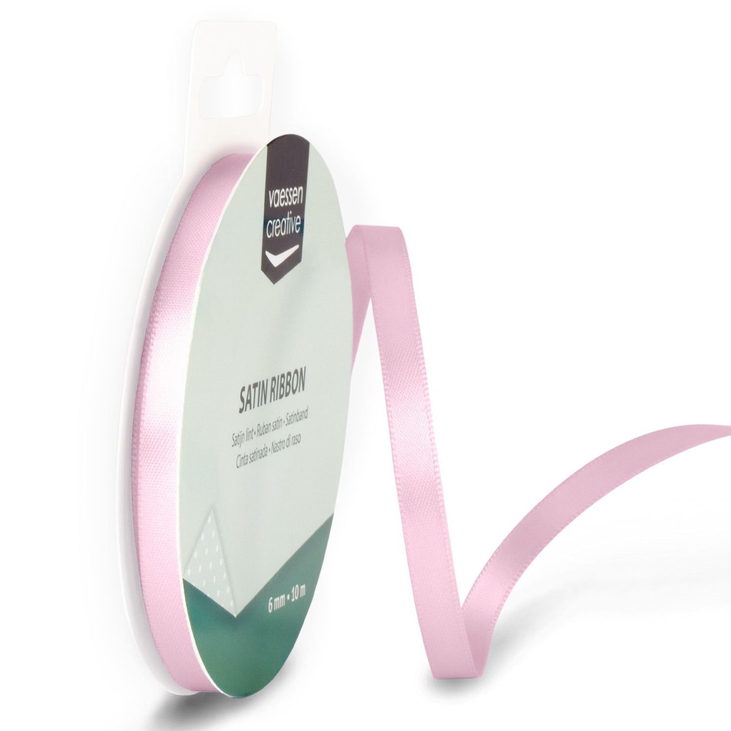 Vaessen creative • nastro di raso 6 mm x 10 m rosa pastello