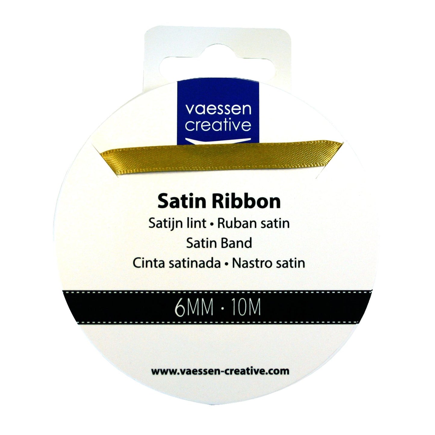 Vaessen creative • nastro di raso 6mmx10m oro