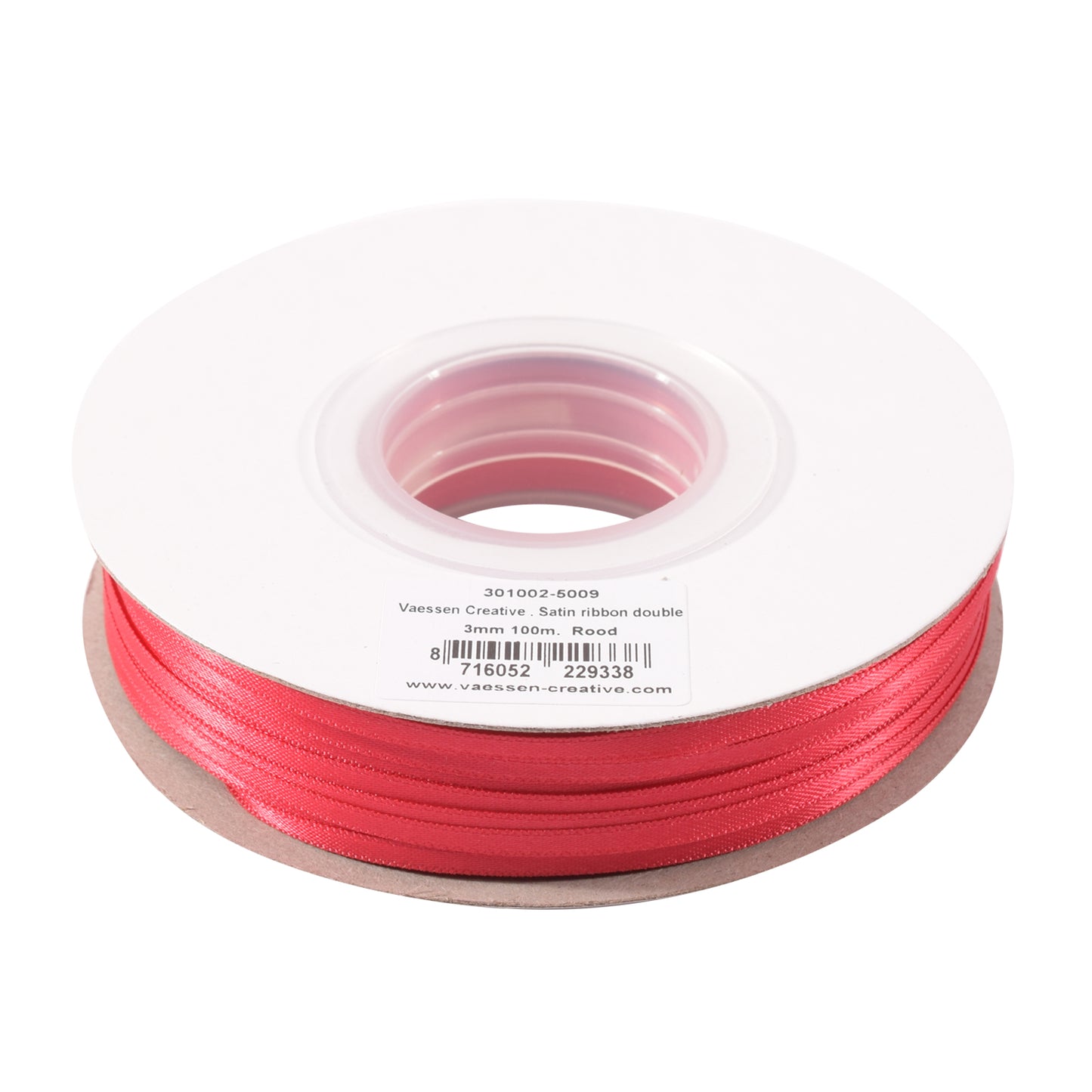 Vaessen creative • nastro di raso 3mmx100m rosso