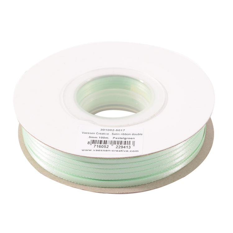 Vaessen creative • satin ribbon 3mmx100m pastel green