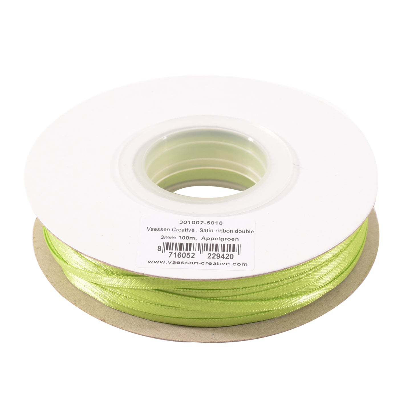 Vaessen creative • nastro di raso 3mmx100m verde chiaro
