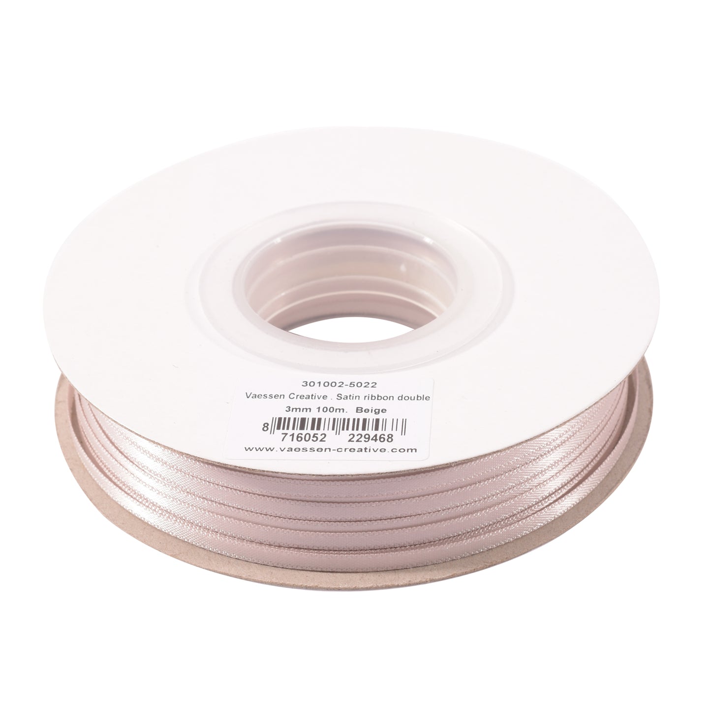 Vaessen creative • nastro di raso 3mmx100m beige