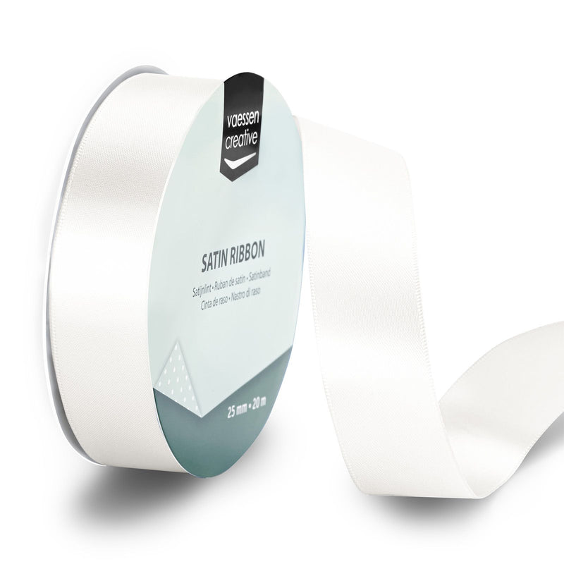 Vaessen creative • nastro di raso 20mx25mm bianco