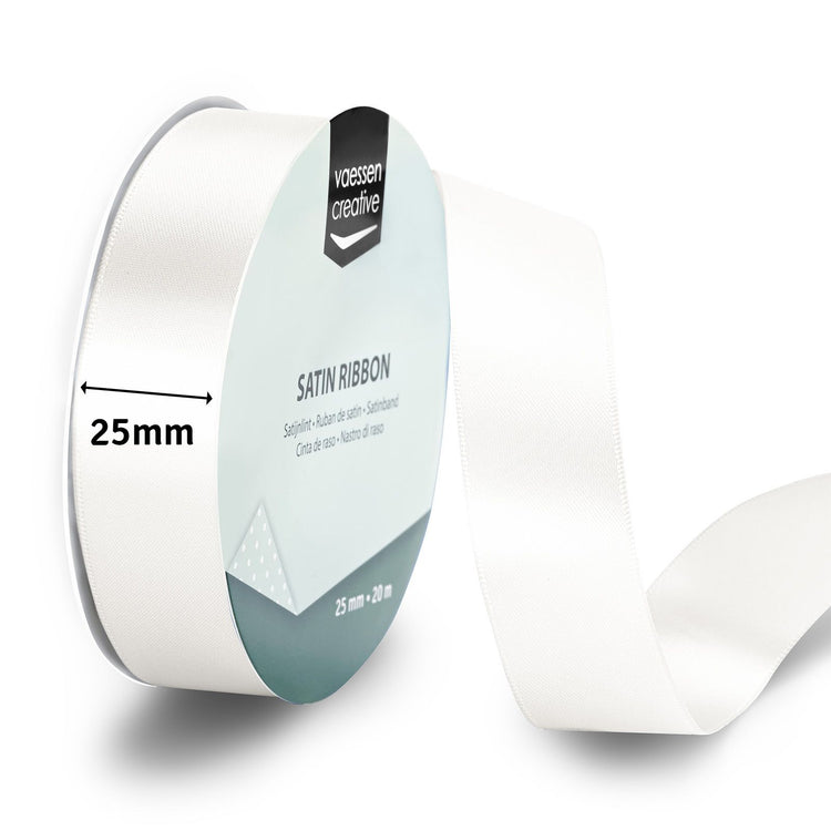 Vaessen creative • cinta de raso 20mx25mm blanco