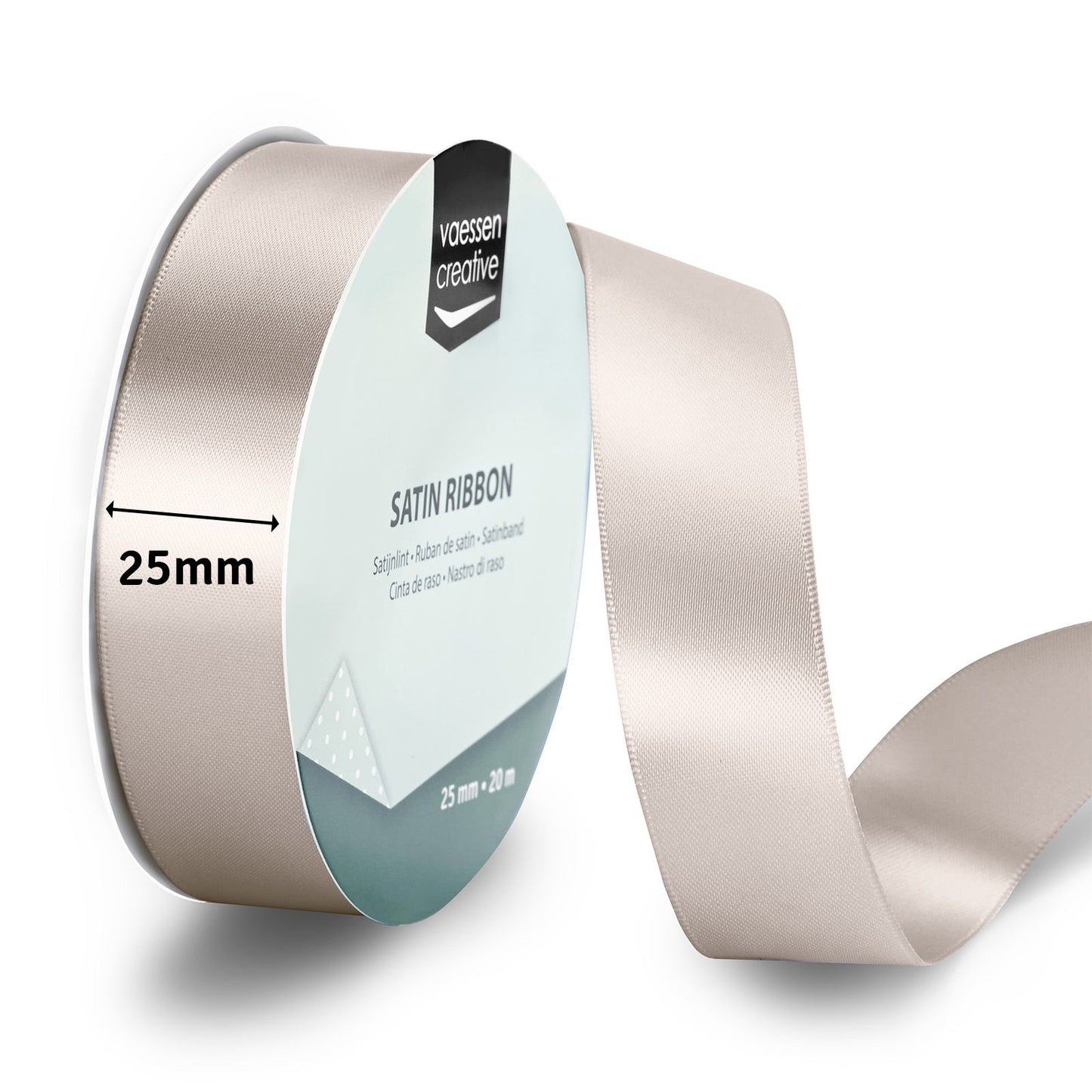 Vaessen creative • nastro di raso 20mx25mm beige