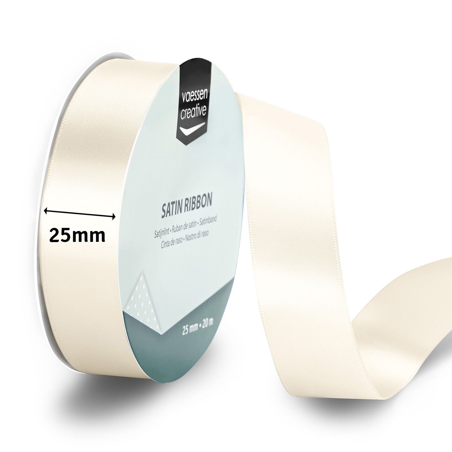 Vaessen creative • cinta de raso 20mx25mm blanco antiguo