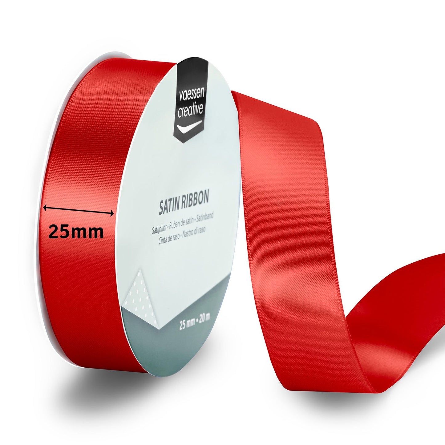 Vaessen creative • nastro di raso 20mx25mm rosso