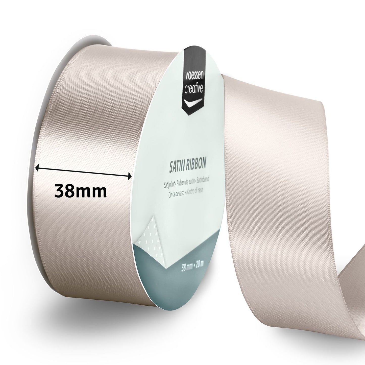 Vaessen creative • cinta de raso 20mx38mm beige