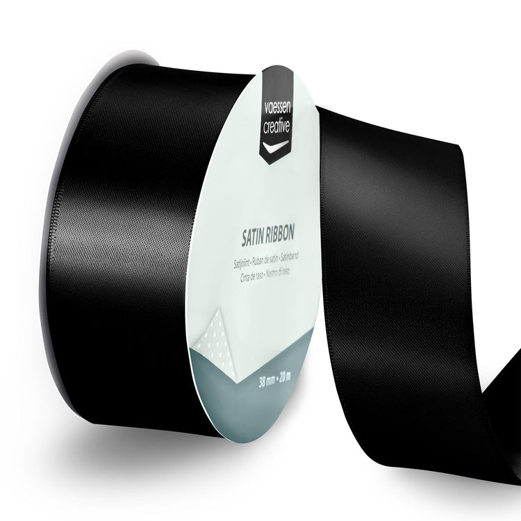 Vaessen creative • satijnlint 20mx38mm zwart