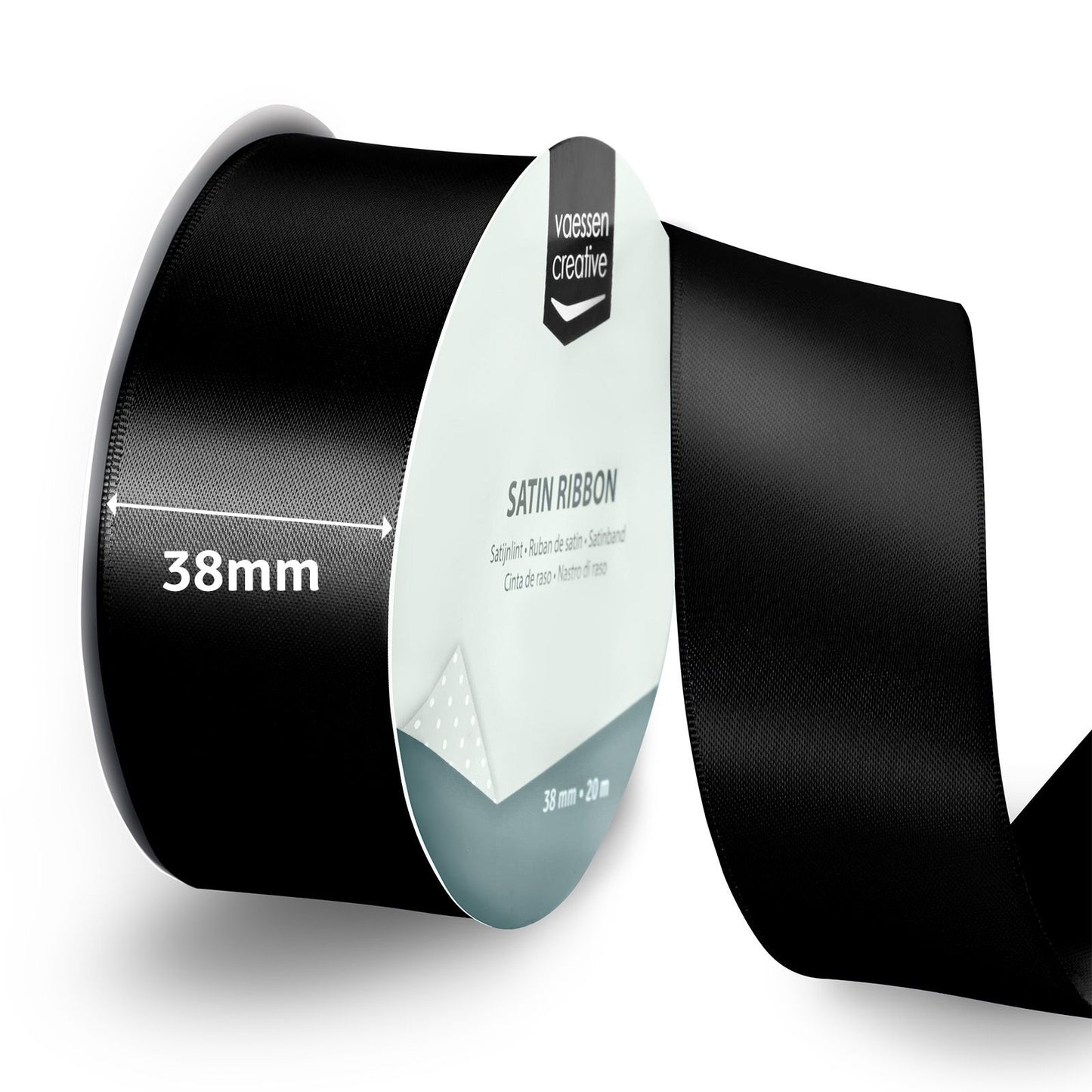 Vaessen creative • satijnlint 20mx38mm zwart