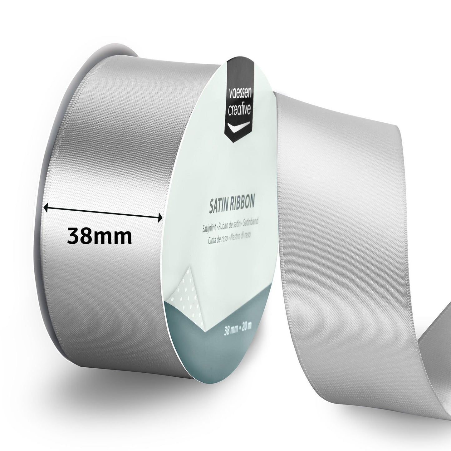 Vaessen creative • cinta de raso 20mx38mm plata