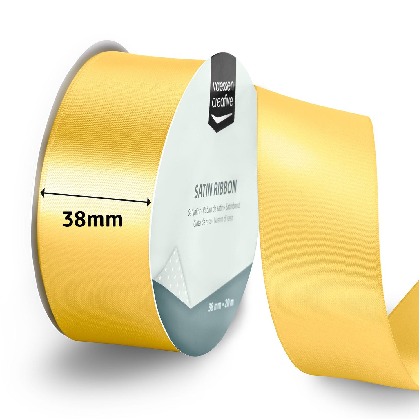 Vaessen creative • cinta de raso 20mx38mm oro amarillo