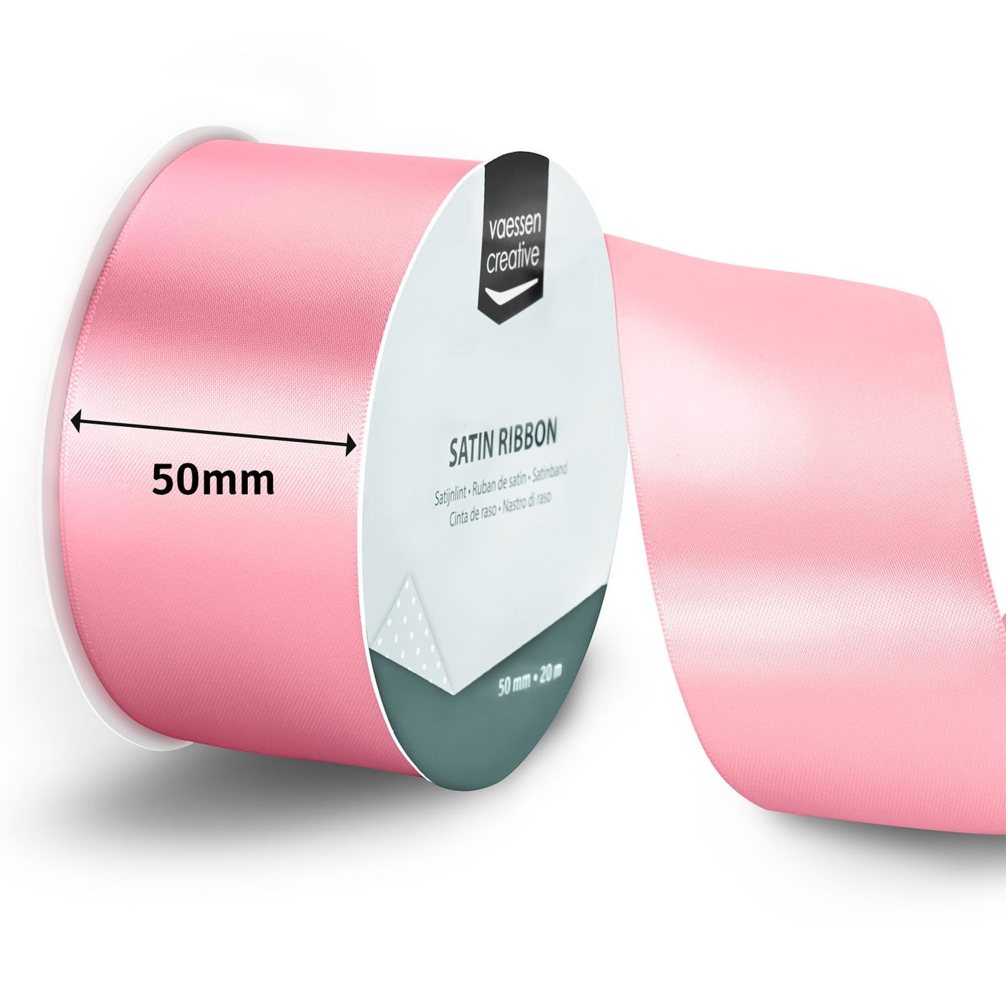 Vaessen creative • nastro di raso 20mx50mm rosa chiaro