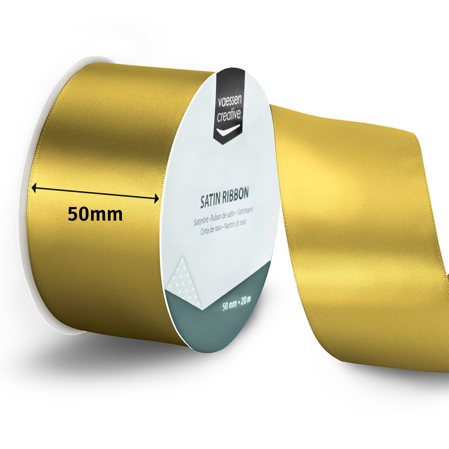 Vaessen creative • nastro di raso 20mx50mm oro