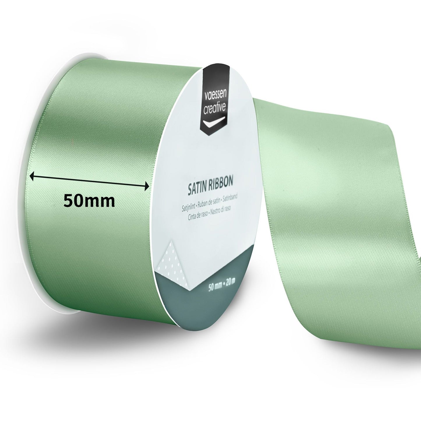 Vaessen creative • cinta de raso 20mx50mm verde salvia