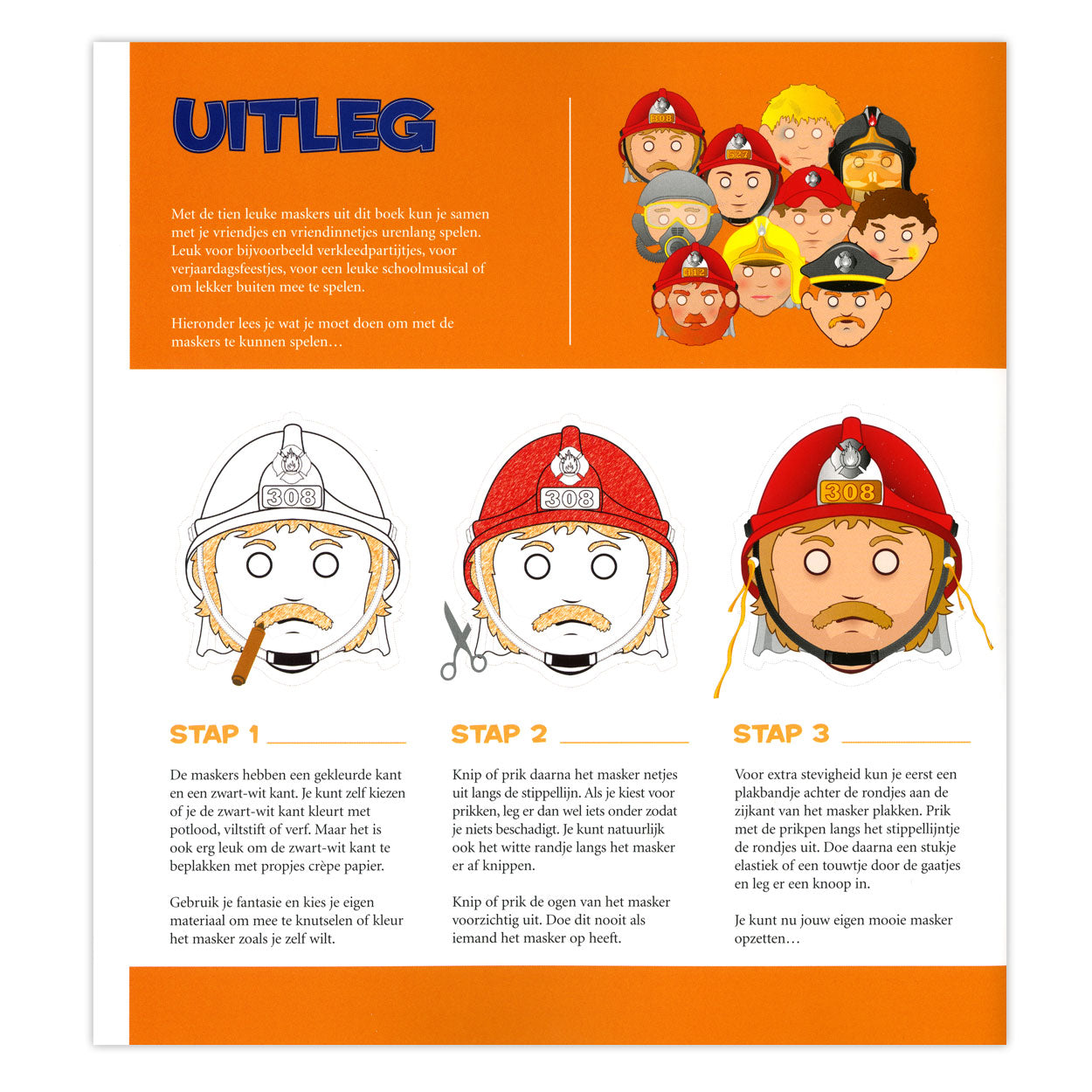Máscaras de la casa central del libro: bomberos