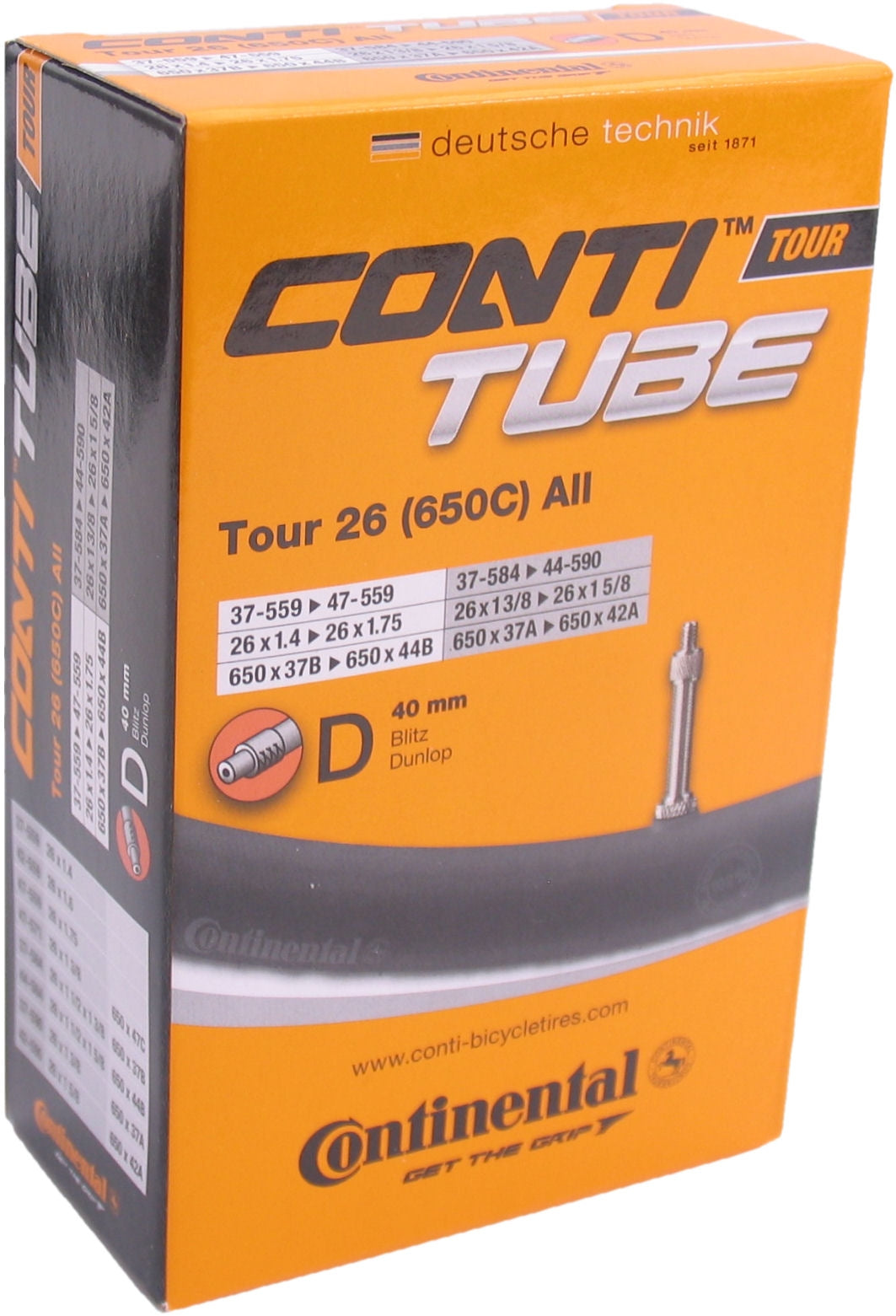 Tubo interno continental DV12 26 pulgadas 37 47-559-590 DV 40 mm