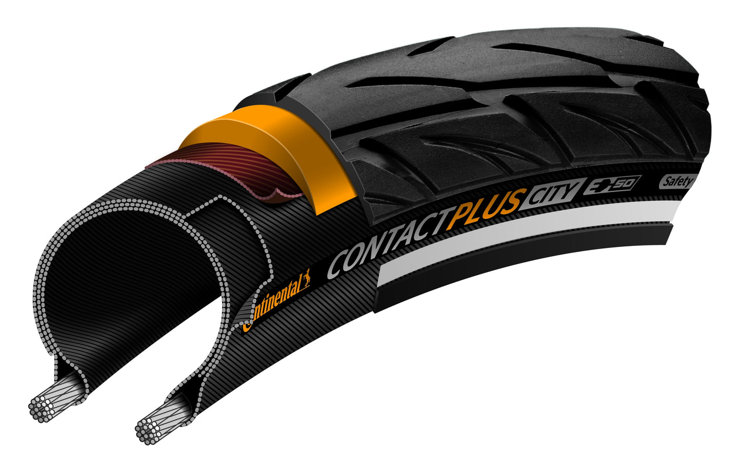 Contatto delle gomme Continental Plus City 37-622 (28x1.40) Black Reflex