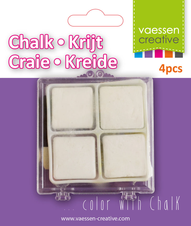 Vaessen creative • tiza 4 piezas blanca