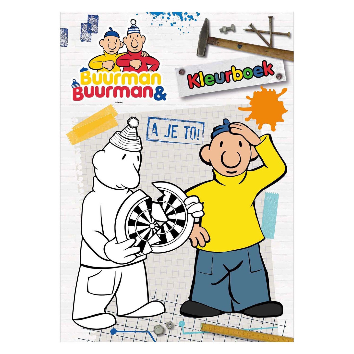 Libro para colorear vecino vecino con globo grande