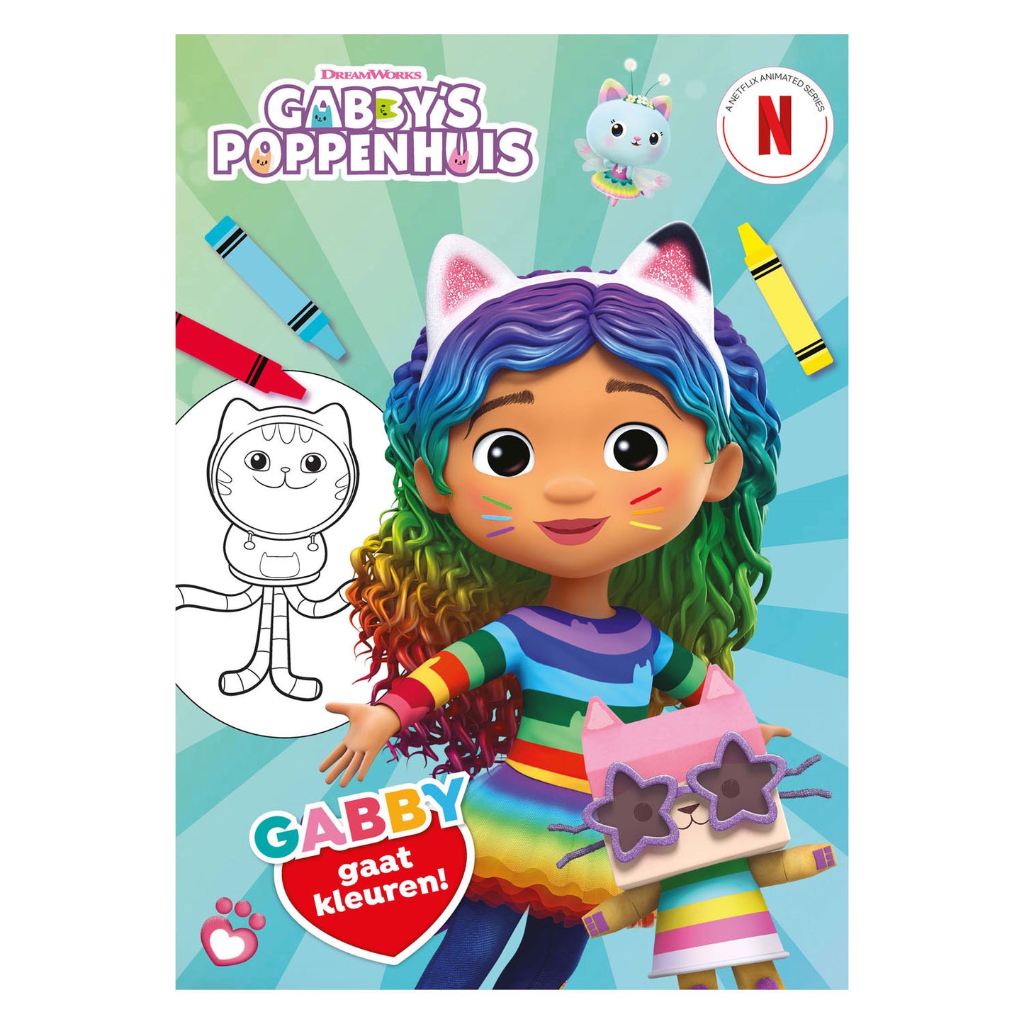 La casa de muñecas de gabby con globo grande - gabby va a colorear