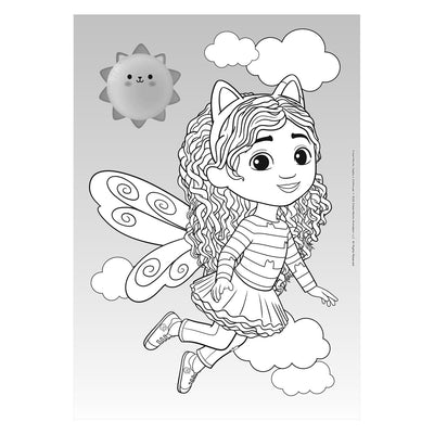 La casa de muñecas de gabby con globo grande - gabby va a colorear