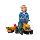 Falk jcb oranje tractor met aanhangwagen voor kinderen van 1-3 jaar - uni - afbeelding 3