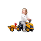 Falk jcb oranje tractor met aanhangwagen voor kinderen van 1-3 jaar - uni - afbeelding 4