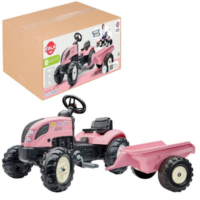 Falk tractor country farmer set pink 2+