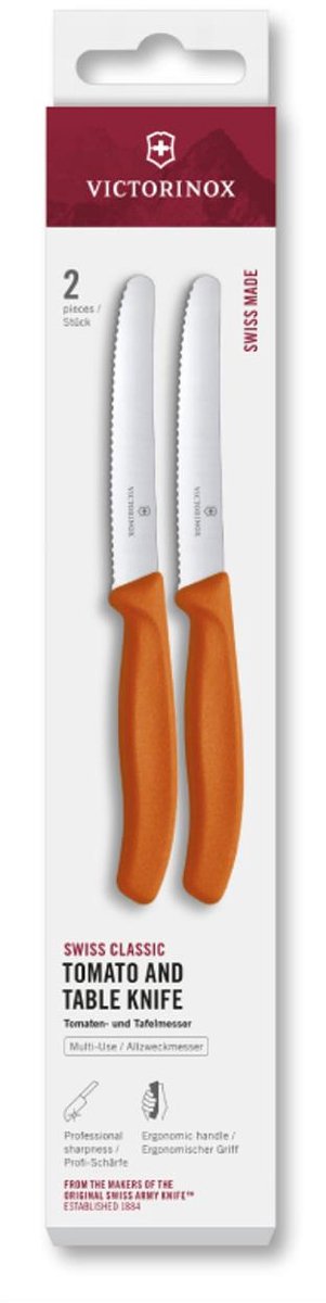 Victorinox cuchillo tomate 2uds naranja dentado