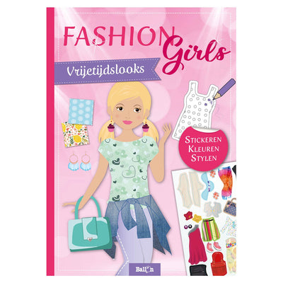 Adesivo standard dell'editore e libro da disegno Fashion Girls - Look per il tempo libero