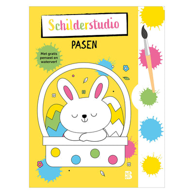 Pasqua: libro da colorare con vernice e pennello