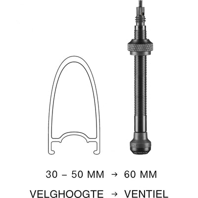 Tubeless ventiel Schwalbe 60mm (2 stuks)